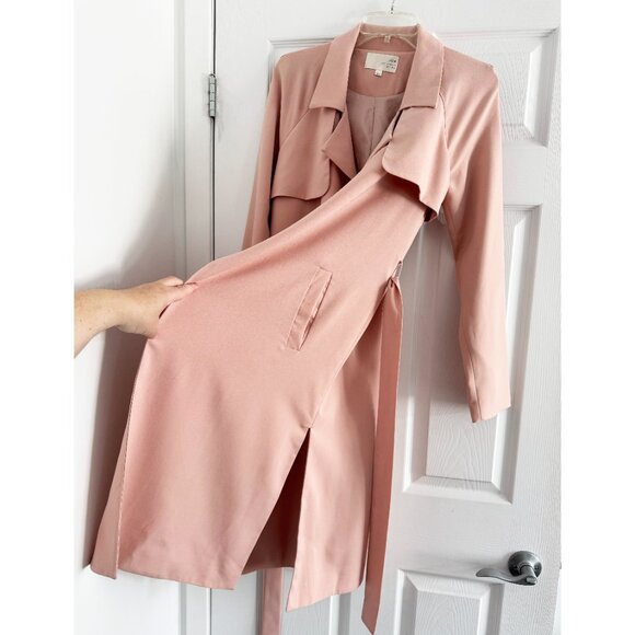 J.O.A. "Blissful" Crepe Trench Coat in Blush Pink, size XS - Picture 7 of 11